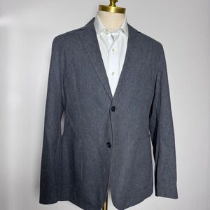 James Campbell Blazer‎ Mens XL Gray Solid Two Button Notch Lapel Sport Coat